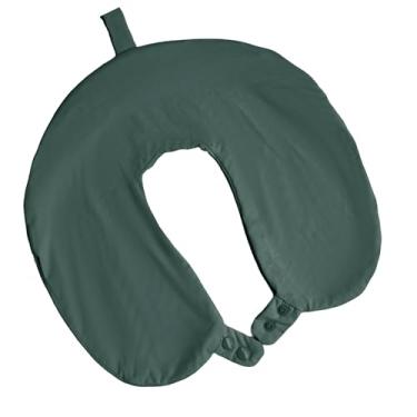 Imagem de foiesfiuh Capa de almofada de pescoço – Fronha de viagem de seda gelada refrescante com encaixe duplo, macia, lavável e leve, serve para travesseiros de viagem em forma de U – Apenas capa, sem