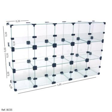 Imagem de Baleiro Expositor Modulado em Vidro - 1,00 x 0,60 x 0,20