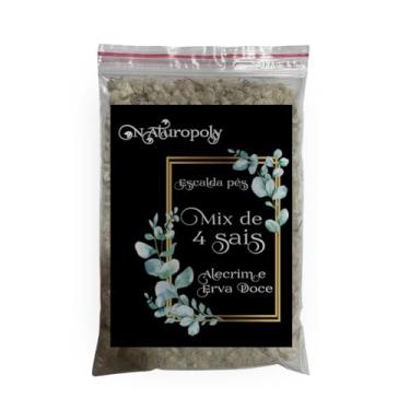 Imagem de Escalda Pés Premium 4 Sais Himalaia Epsom Marinho Quântico Aroma de Erva Doce e Alecrim 1KG