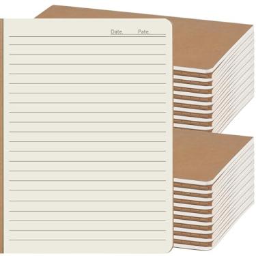 Imagem de OSIMIG Pacote com 36 cadernos Kraft A5 a granel, 21 x 14 cm, cadernos de diário de viagem, caderno de composição para material de escritório escolar, 34 folhas e 68 páginas