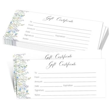 Imagem de 25 vales de presente florais para empresas, vale de presente em branco para salão, spa, restaurantes, casamento, aniversário, Natal, vouchers personalizados para clientes, 8 x 20 cm -01