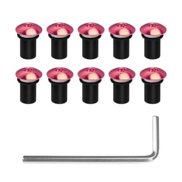 Imagem de Kit de parafusos de para-brisa de motocicleta com 10 peças, liga de alumínio, porcas de parafusos de montagem do corpo do para-brisas de motocicleta, compatível com capotas de motocicleta, parafusos