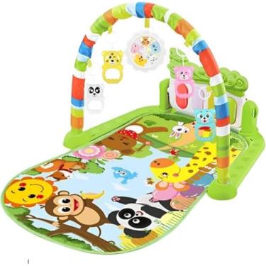 Imagem de Tapete de Atividades Kidino com Play Piano Selva – Ginásio para Bebês com Piano Musical Multifuncional Verde | Tapete Interativo Infantil com Sons, Luzes e Brinquedos Educativos