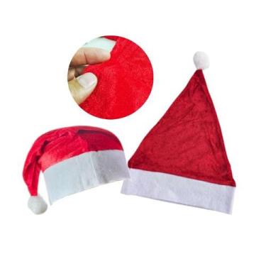 Imagem de Gorro de Natal Vermelho Fantasia com Toque Suave e Pompom - MultiA
