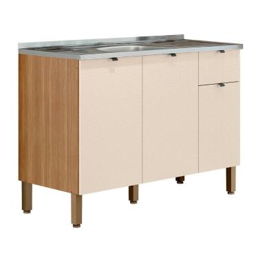 Imagem de Balcão De Cozinha Com Pia 120cm Laura Plus Soft-freijó Z06 - Mpozenato