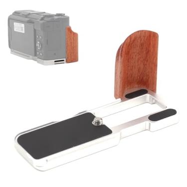 Imagem de SZZCNOX Punho de metal para Canon PowerShot V1, suporte de placa de base L com placa de liberação rápida integrada para Arca, suporte de mão em forma de L para acessórios de câmeras digitais Canon