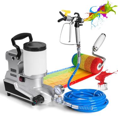 Imagem de Pulverizador de Tinta Airless 1600W, Máquina de Pulverização de Tinta de Alta Pressão 2L, Pistola Elétrica de Parede, Fluxo 2,5L/Min, Mangueira de 5m,para Pintura de Casa,Móveis DIY,220V
