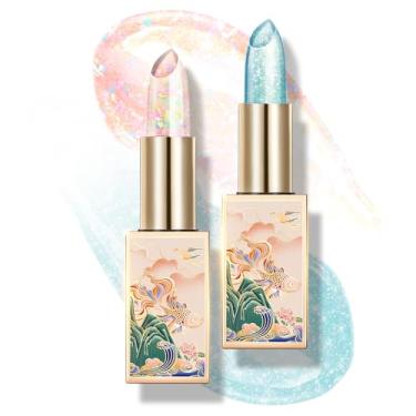 Imagem de CATKIN Bálsamo labial com mudança de cor, hidratante labial ultra hidratante, cuidado labial com vitamina E, nutritivo para lábios rachados e secos, 3,4 g, 2 peças (01+08)