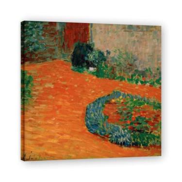 Imagem de Pôster de arte expressionista (Garten 2) de Alexej von Jawlensky. Pinturas a óleo famosas. Decoração de parede de sala de estar ou escritório. Moldura interna 70 x 70 cm - 27,6 x 27,6 pol