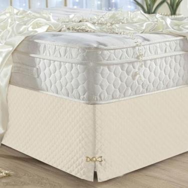 Imagem de Saia Box Queen Matelada C/ Pingente Luxuosa Padrão Varias Cores - ENXO