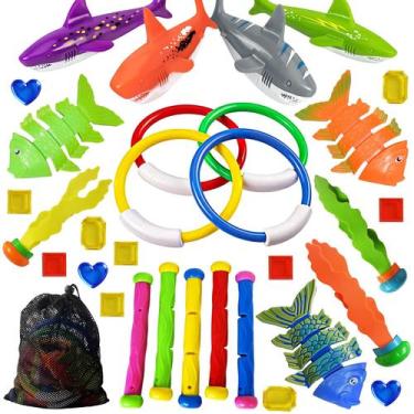Imagem de Brinquedos de mergulho para piscina Jasonwell 31 PCS para crianças e a