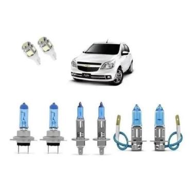 Imagem de Kit Lâmpada Super Branca Agile Farol H7 H1 H3 + Led T10 - Techone