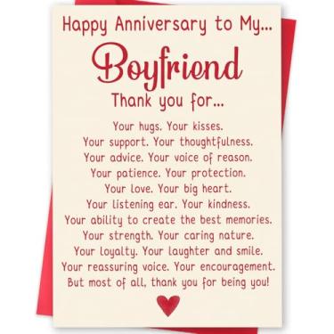 Imagem de BENNLOOS Cartão de aniversário engraçado para namorado, cartão de aniversário romântico presente de namorada, cartão de feliz aniversário para meu namorado