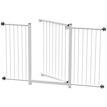 Imagem de Grade Portão Pet Bebê Divisor Ambiente 123 A 128 Cm Branco - Multiform
