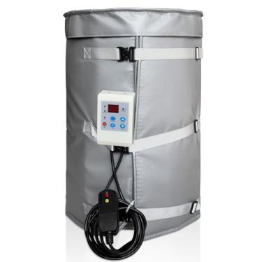 Imagem de Aquecedor de balde de metal isolado de 120 W para tambor e barril de 10 galões, aquecedor de tanque de propano de 120 cm x 45 cm com termostato ajustável (-17.8-68.3 °C), listado FCC/UL/CSA com