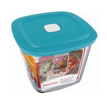 Imagem de Pote De Vidro Marinex Quadrado Alto Facilita C/ Tampa 1L 1Un - NADIR F