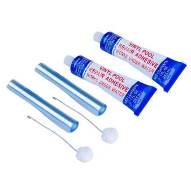 Imagem de Kit de cola adesiva com forro de vinil para reparo de piscinas, pacote