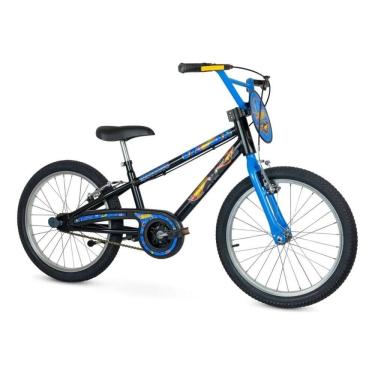 Imagem de Bicicleta Hot Wheels Aro 20 Preto/Azul Infantil Aro de Alumínio com Placa