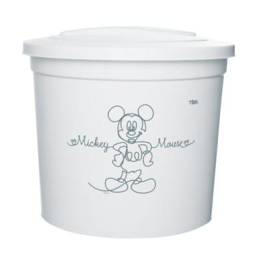 Imagem de Lixeira Organizadora Mickey 3,5 L  Com Tampa 19x16Cm Branca - Tiba