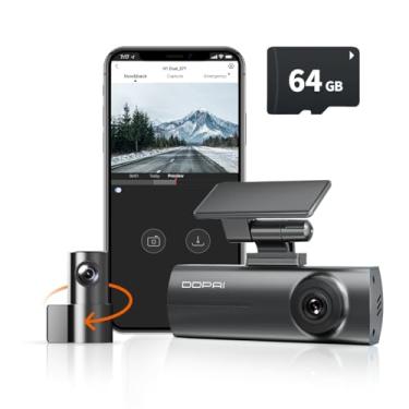 Imagem de DDPAI N1 Dual Câmera Veicular Frontal Traseira 1296P+1080P, Dachcam com WiFi, Câmera para Carro com Visão Noturna, Aplicativo, Supercapacitor, Gravação em Loops, Estacionamento 24H (N1+64G Cartão SD)