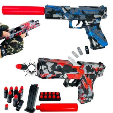 Imagem de Arma De Brinquedo Pistola Com Dardos E Capsulas Arminha (VERMELHO)