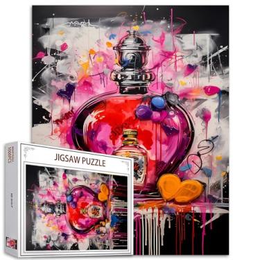 Imagem de Quebra-cabeça de 1000 peças para adultos, pintura de frasco de perfume, quebra-cabeça de animais fofos, 1000 peças, jogo Banksy, graffiti, decoração de parede de rua, faça você mesmo, artesanato fofo