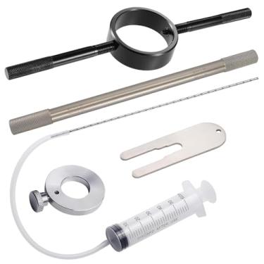 Imagem de Kit de ferramentas de serviço de garfo de motocicleta Endxedo garfo ferramenta de nível de óleo garfo mola compressor e amortecedor ferramenta de sangramento 3 peças conjunto de ferramentas de garfo