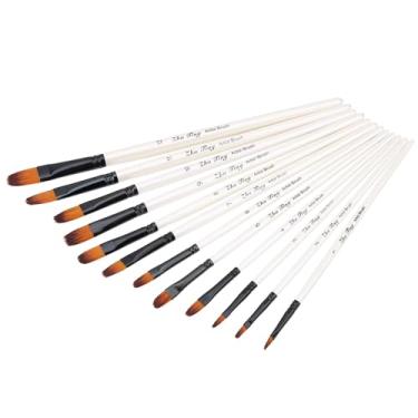 Imagem de SALALIS 12 Pincéis de Tinta, Manga Ergonômica Não -lip, Pincéis de Tinta Artística para Pinturas Acrílico e Aquarela (Ponta da língua)