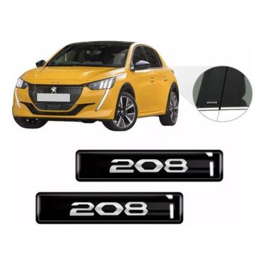 Imagem de Kit Adesivos 2 Emblemas Lateral Coluna Peugeot 208 Resinado
