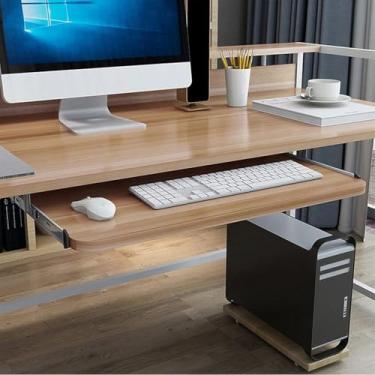 Imagem de Bandeja De Gaveta De Teclado 54 Cm / 60 Cm / 70 Cm Acessórios De Mesa Para Móveis Ternos Rack De Madeira De Hardware Sob A Mesa Bandeja De Teclado De Plataforma Ajustável, Walnut, 70x27cm