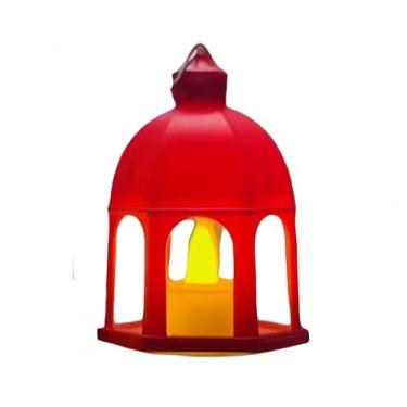 Imagem de Lanternas de Vela e Lamparinas Decorativas – Luz Vintage para Festas e Eventos Casa (1,Vermelho)