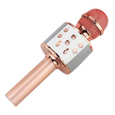 Imagem de Microfone Karaokê Led Luzes Usb Recarregável Infantil