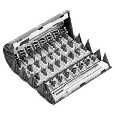 Imagem de Tzdxfgl Conjunto de chaves de fenda de precisão 128 em 1, conjunto de chave de fenda magnética multifuncional com 120 bits, ferramenta de reparo de chave de fenda de aço S2, ferramenta manual de chave