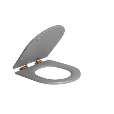 Imagem de Assento Poliester Com Fixação Red Gold E Slow Close Ap.237 - Cinza Fosco - AP.237.GL.RD.86