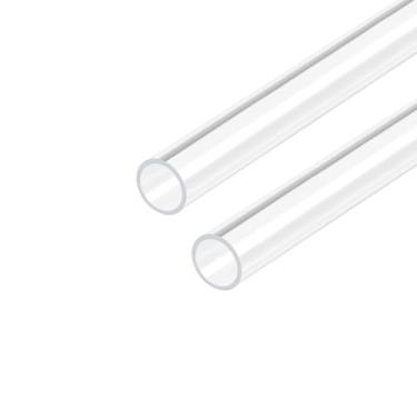 Imagem de Tubo redondo rígido de 2 peças de acrílico transparente 12 mm ID 15 mm OD 250 mm para lâmpadas e lanternas, sistema de resfriamento a água