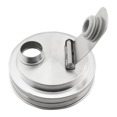 Imagem de YHXiXi Tampa de bico de aço inoxidável de boca larga com design de vedação à prova de vazamento de 86 mm tampa de vedação de grau alimentício para armazenamento de molho de salada e bebida