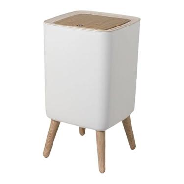 Imagem de ＫＬＫＣＭＳ Lixeira com tampa Lixeira moderna portátil com pernas para sala de estudo Banheiro Apartamento Escritório Quarto