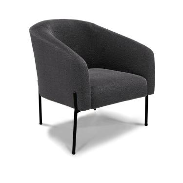 Imagem de Cadeira Sala De Jantar Pé De Ferro Preto Stella Bouclê D03 - D'rossi Cor Grafite