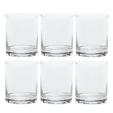 Imagem de Jogo 6 Copos Baixo De Vidro Liso Água Whisky Drink 310Ml