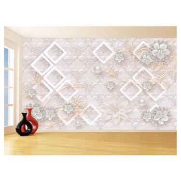 Imagem de Papel De Parede 3D Floral Textura Sala Flores 3,5M Xfl302