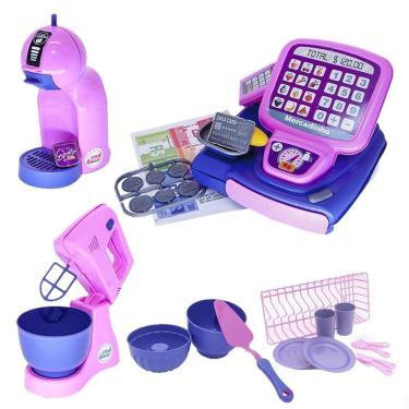 Imagem de Kit prato expresso cafeteira bolo brinquedo menina 28pç
