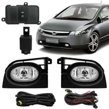 Imagem de Kit farol de milha neblina honda new civic 2006 2007 2008