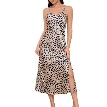 Imagem de Vestido deslizante feminino ALCEA ROSEA, cetim, decote em V, Midi Chee