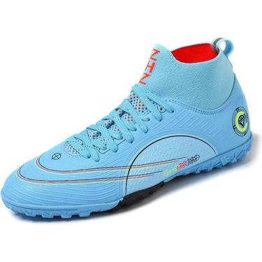 Imagem de Tênis de futebol masculinos de futebol com pontas longas, couro e borr