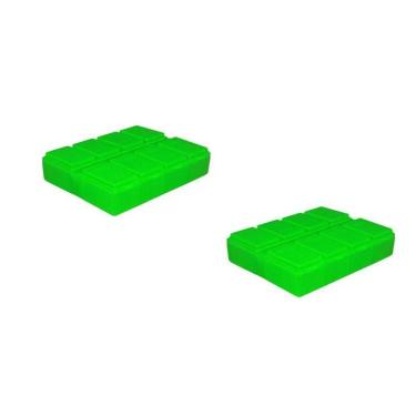 Imagem de Kit 2 Porta Comprimido Verde Neon Plástico