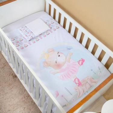 Imagem de Jogo Lençol 3 Pçs Berço Americano Bebê Menina Ursinha Lovely - Carinha