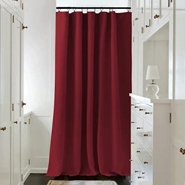 Imagem de NICETOWN Cortina divisória de quarto de Natal, persianas blackout para porta de vidro deslizante, cortinas externas para pátio, cortinas largas para sala de estar (vermelho vinho, 177,8 cm de largura