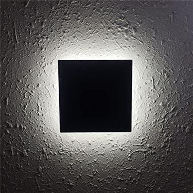 Imagem de Arandela moderna, luz de parede externa de LED, luminária de parede à prova d'água, varanda, jardim, corredor, iluminação de parede, luminária de parede de alumínio (branco quente, quadrado)