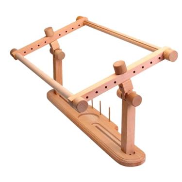 Imagem de Baoblaze Suporte giratório ajustável de madeira para bordado, bastidor multiuso para bordado de mesa, suporte portátil para bastidor de ponto cruz