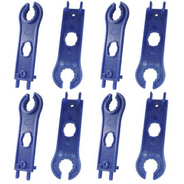 Imagem de BokWin 4 pares de chaves inglesas solares, ferramenta de conector de painel solar em azul para kit de cabos de extensão de sistema fotovoltaico - Ferramenta de montagem e desmontagem para conectores